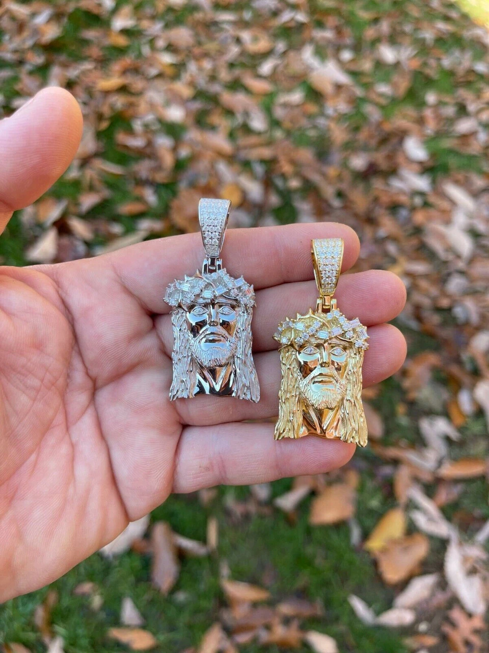 Iced MOISSANITE Real Silver Gold Jesus Piece Pendant Necklace Men HipHop Jewelry 9 Iced MOISSANITE Real Silver Gold Jesus Piece Pendant Necklace Men HipHop Jewelry - Image 7