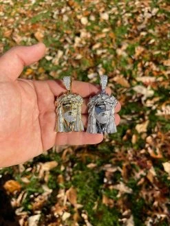 Large Real 925 Sterling Silver Gold Jesus Piece Pendant Necklace Iced Bust Down 17 Large Real 925 Sterling Silver Gold Jesus Piece Pendant Necklace Iced Bust Down -Harlem Bling Shop hip hop large real 925 sterling silver gold jesus piece pendant necklace iced bust down 61949.1664361277