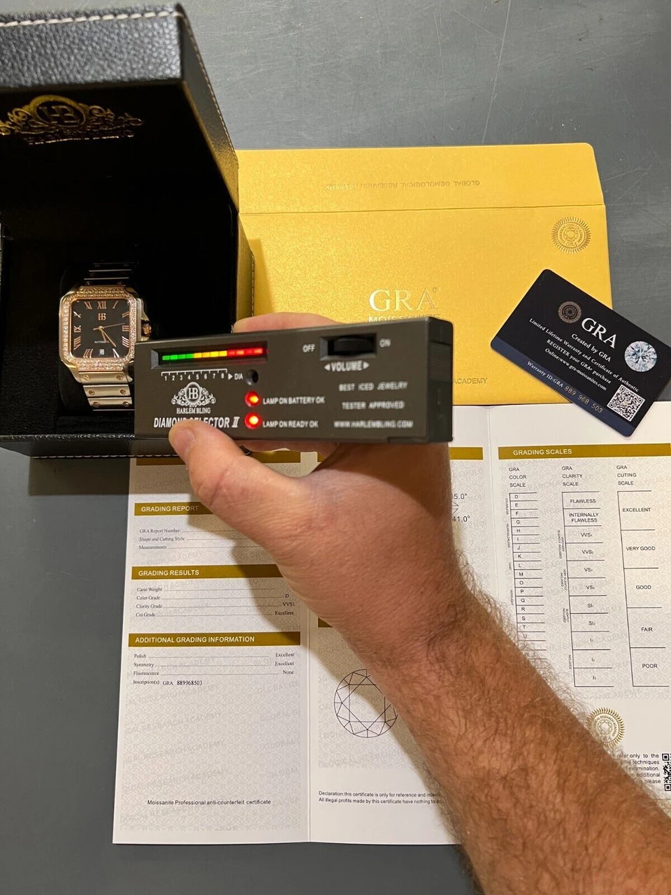 Men's 2.5ct MOISSANITE Watch Hip Hop Two Tone Rose Gold Plated Automatic Black 7 Men's 2.5ct MOISSANITE Watch Hip Hop Two Tone Rose Gold Plated Automatic Black - Image 5