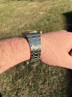 Mens Gold Watch Iced Automatic Skeleton Back Gold 44mm Moissanite Stone Bezel -Harlem Bling Shop hip hop mens gold watch iced automatic skeleton back gold 44mm moissanite stone bezel 05726.1664359411