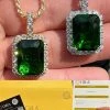 Mens Hip Hop Iced Moissanite & Green Simulated Emerald Pendant Necklace Silver 1 Mens Hip Hop Iced Moissanite & Green Simulated Emerald Pendant Necklace Silver -Harlem Bling Shop hip hop mens hip hop iced moissanite and green simulated emerald pendant necklace silver 22156.1664302440