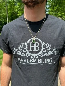 Mens Hip Hop Iced Moissanite & Green Simulated Emerald Pendant Necklace Silver 16 Mens Hip Hop Iced Moissanite & Green Simulated Emerald Pendant Necklace Silver -Harlem Bling Shop hip hop mens hip hop iced moissanite and green simulated emerald pendant necklace silver 28096.1664300493