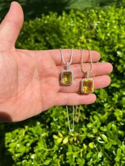 Mens Hip Hop Iced Moissanite & Yellow Simulated Canary Diamond Pendant Necklace 25 Mens Hip Hop Iced Moissanite & Yellow Simulated Canary Diamond Pendant Necklace -Harlem Bling Shop hip hop mens hip hop iced moissanite and yellow simulated canary diamond pendant necklace 67868.1664357773