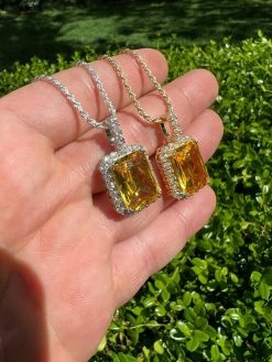 Mens Hip Hop Iced Moissanite & Yellow Simulated Canary Diamond Pendant Necklace 17 Mens Hip Hop Iced Moissanite & Yellow Simulated Canary Diamond Pendant Necklace -Harlem Bling Shop hip hop mens hip hop iced moissanite and yellow simulated canary diamond pendant necklace 98878.1664357868