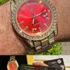 Mens MOISSANITE Red Face Gold Presidential Watch Iced Hip Hop Pass Diamond Test 2 Mens MOISSANITE Red Face Gold Presidential Watch Iced Hip Hop Pass Diamond Test -Harlem Bling Shop hip hop mens moissanite red face gold presidential watch iced hip hop pass diamond test 07541.1664360328
