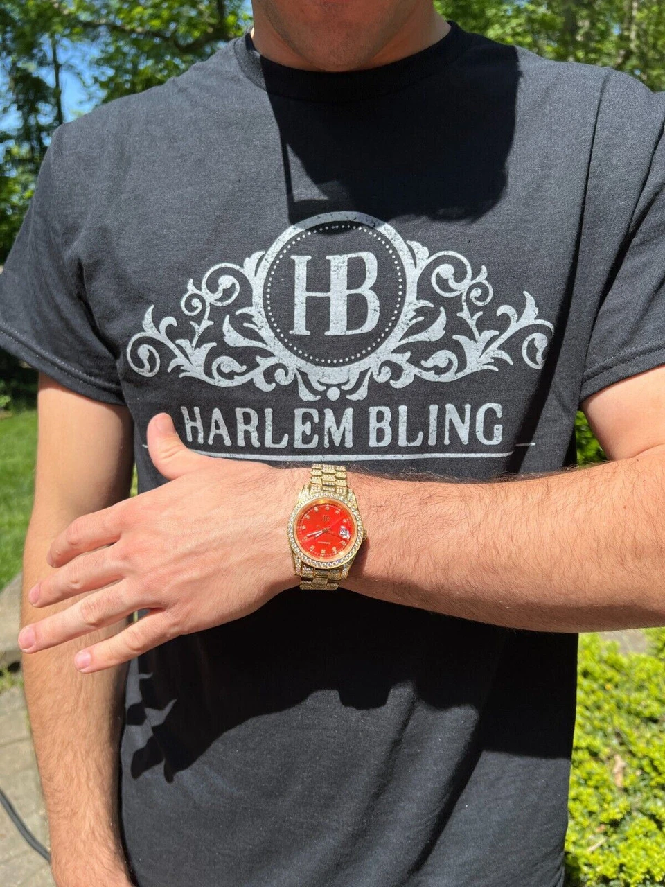 Mens MOISSANITE Red Face Gold Presidential Watch Iced Hip Hop Pass Diamond Test 10 Mens MOISSANITE Red Face Gold Presidential Watch Iced Hip Hop Pass Diamond Test - Image 8