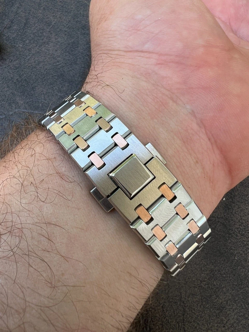 Mens MOISSANITE Watch Iced Automatic Skeleton Back Rose Gold & Stainless Steel 8 Mens MOISSANITE Watch Iced Automatic Skeleton Back Rose Gold & Stainless Steel - Image 6