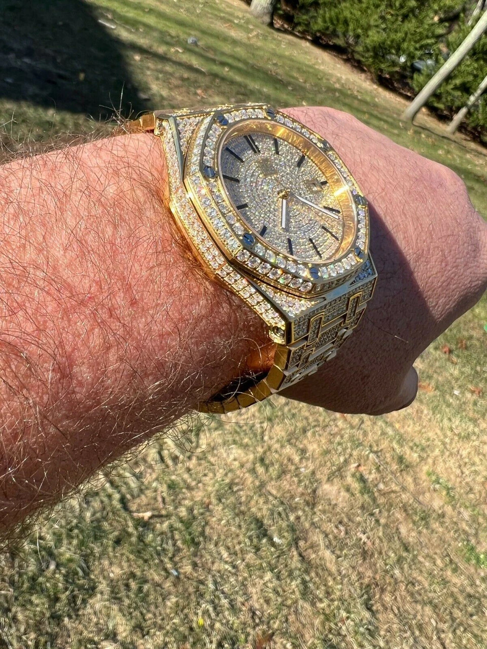 Mens MOISSANITE Watch Iced Automatic Skeleton Gold 44mm HipHop Pass Diamond Test 13 Mens MOISSANITE Watch Iced Automatic Skeleton Gold 44mm HipHop Pass Diamond Test - Image 11