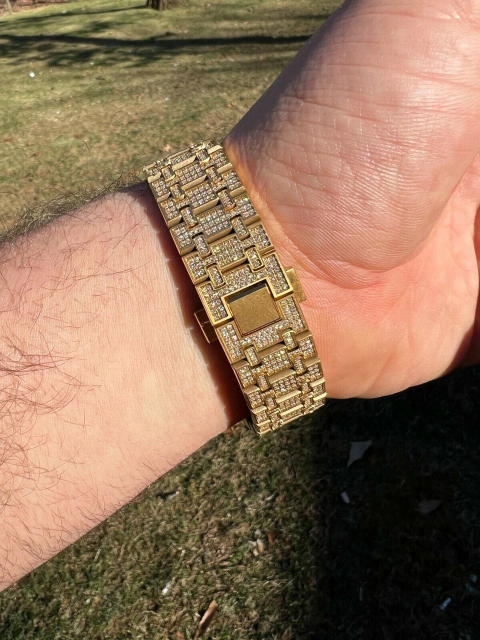 Mens MOISSANITE Watch Iced Automatic Skeleton Gold 44mm HipHop Pass Diamond Test 8 Mens MOISSANITE Watch Iced Automatic Skeleton Gold 44mm HipHop Pass Diamond Test - Image 6