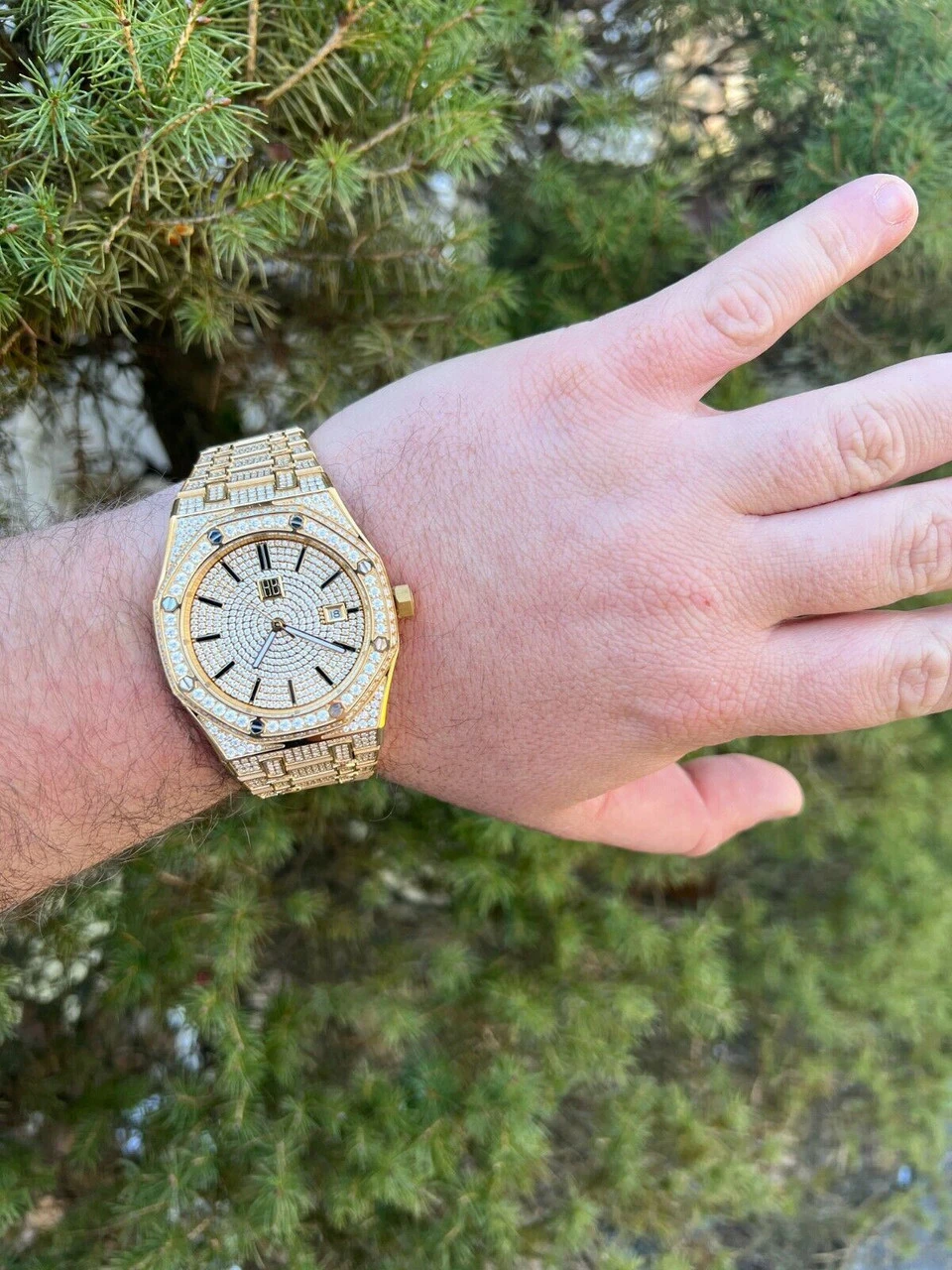 Mens MOISSANITE Watch Iced Automatic Skeleton Gold 44mm HipHop Pass Diamond Test 12 Mens MOISSANITE Watch Iced Automatic Skeleton Gold 44mm HipHop Pass Diamond Test - Image 10