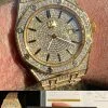 Mens MOISSANITE Watch Iced Automatic Skeleton Gold 44mm HipHop Pass Diamond Test 2 Mens MOISSANITE Watch Iced Automatic Skeleton Gold 44mm HipHop Pass Diamond Test -Harlem Bling Shop hip hop mens moissanite watch iced automatic skeleton gold 44mm hiphop pass diamond test 84536.1664359363