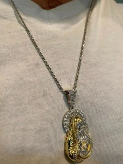 Men's Solid 925 Silver Baguette Virgin Mary Pendant Ice Diamond Hip Hop Necklace -Harlem Bling Shop hip hop mens solid 925 silver baguette virgin mary pendant ice diamond hip hop necklace 24867.1664397721