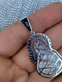 Men's Solid 925 Silver Baguette Virgin Mary Pendant Ice Diamond Hip Hop Necklace -Harlem Bling Shop hip hop mens solid 925 silver baguette virgin mary pendant ice diamond hip hop necklace 62382.1664398601