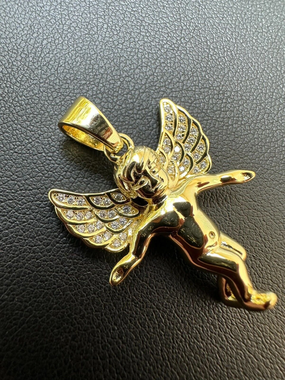 Micro Angel Pendant Iced CZ Solid 925 Silver Gold Plated Necklace Guardian Angel 7 Micro Angel Pendant Iced CZ Solid 925 Silver Gold Plated Necklace Guardian Angel - Image 5