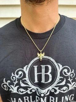 Micro Angel Pendant Iced CZ Solid 925 Silver Gold Plated Necklace Guardian Angel 29 Micro Angel Pendant Iced CZ Solid 925 Silver Gold Plated Necklace Guardian Angel -Harlem Bling Shop hip hop micro angel pendant iced cz solid 925 silver gold plated necklace guardian angel 01502.1691108798
