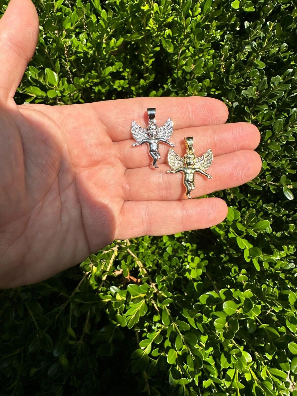 Micro Angel Pendant Iced CZ Solid 925 Silver Gold Plated Necklace Guardian Angel 18 Micro Angel Pendant Iced CZ Solid 925 Silver Gold Plated Necklace Guardian Angel - Image 16