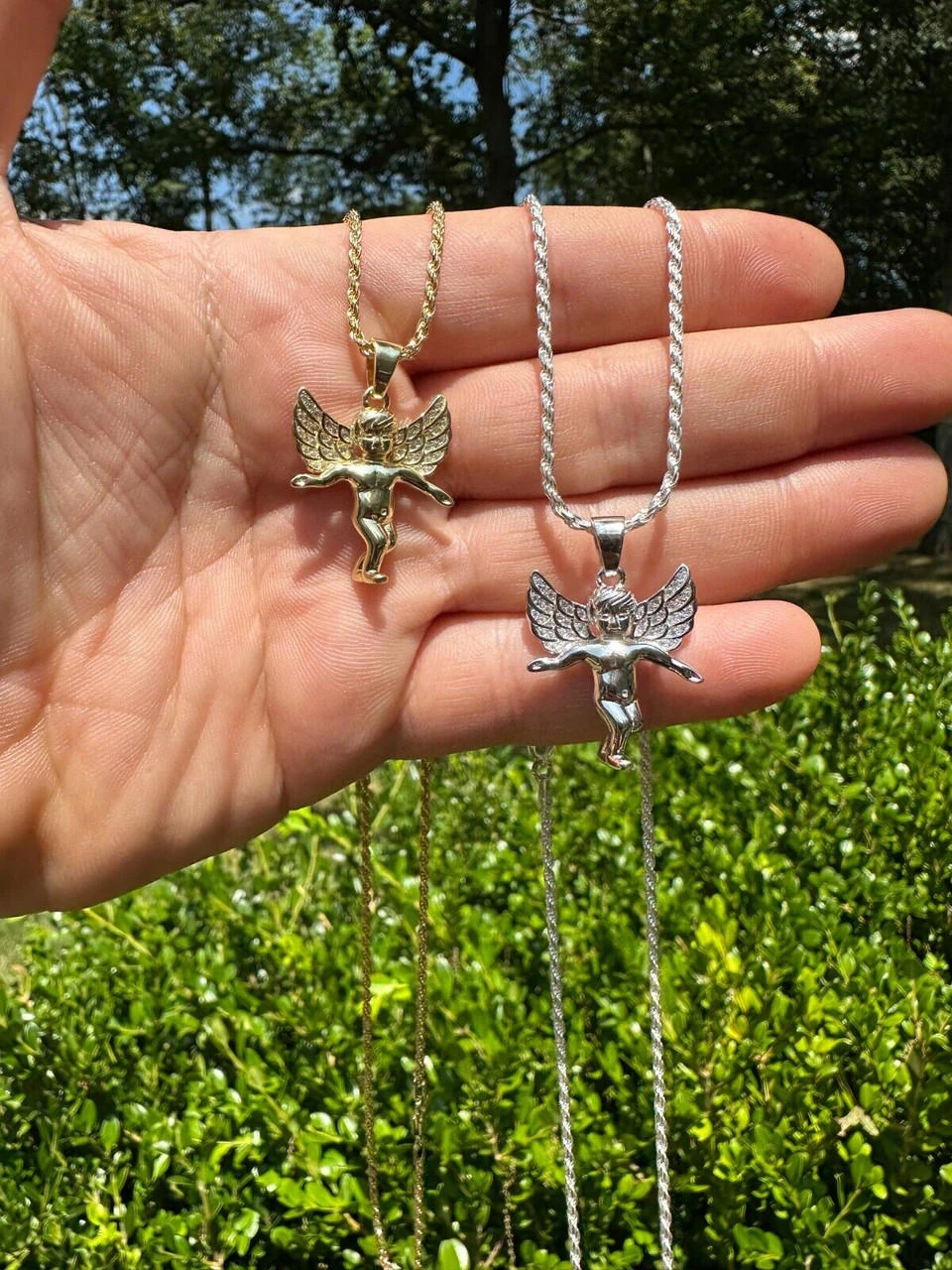 Micro Angel Pendant Iced CZ Solid 925 Silver Gold Plated Necklace Guardian Angel 20 Micro Angel Pendant Iced CZ Solid 925 Silver Gold Plated Necklace Guardian Angel - Image 18