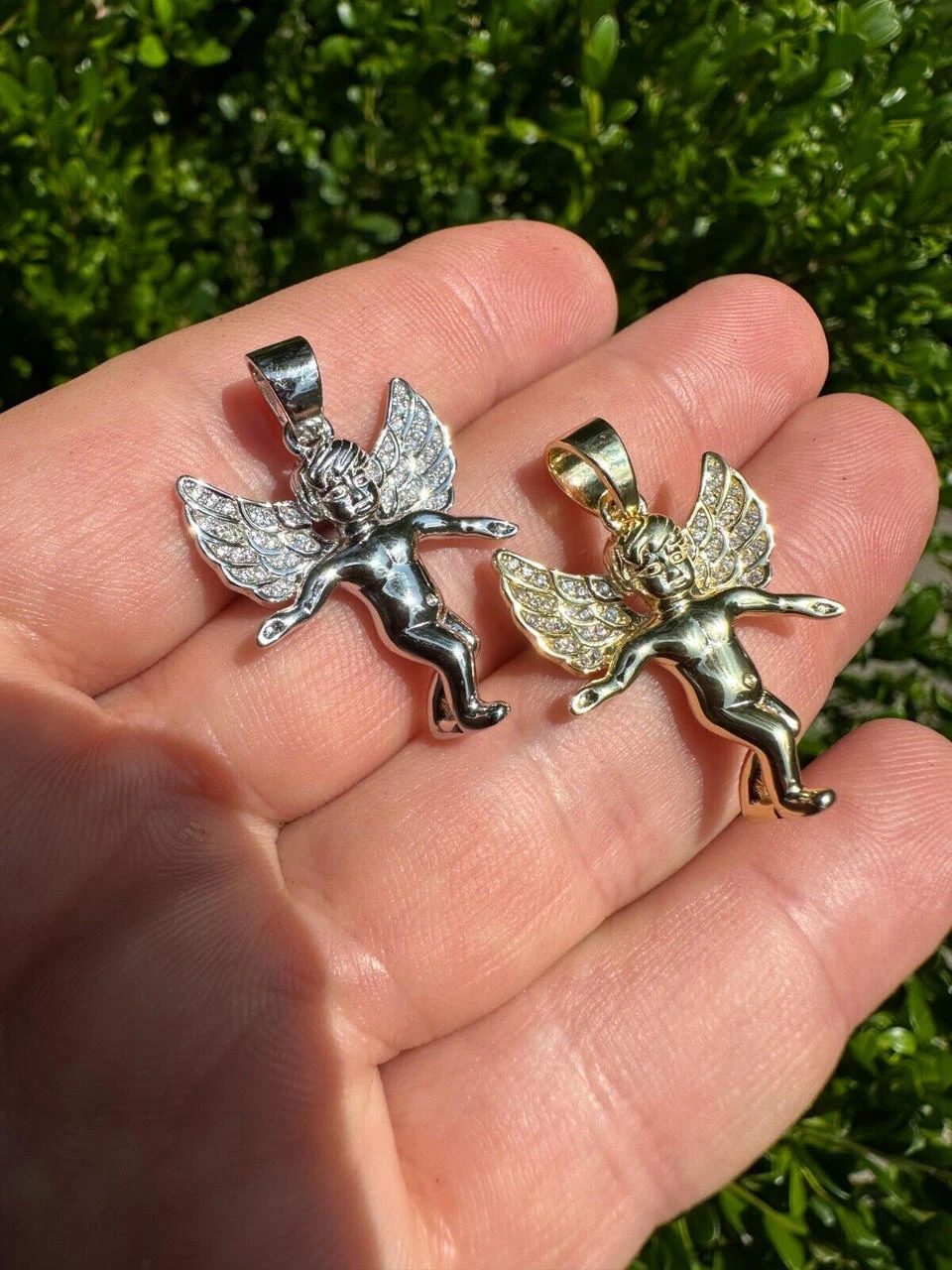 Micro Angel Pendant Iced CZ Solid 925 Silver Gold Plated Necklace Guardian Angel 8 Micro Angel Pendant Iced CZ Solid 925 Silver Gold Plated Necklace Guardian Angel - Image 6