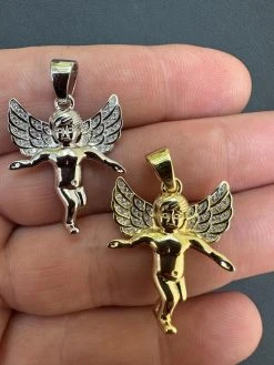 Micro Angel Pendant Iced CZ Solid 925 Silver Gold Plated Necklace Guardian Angel 33 Micro Angel Pendant Iced CZ Solid 925 Silver Gold Plated Necklace Guardian Angel -Harlem Bling Shop hip hop micro angel pendant iced cz solid 925 silver gold plated necklace guardian angel 44779.1691109062