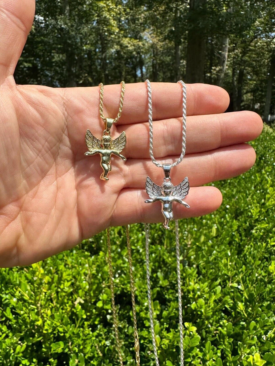 Micro Angel Pendant Iced CZ Solid 925 Silver Gold Plated Necklace Guardian Angel 19 Micro Angel Pendant Iced CZ Solid 925 Silver Gold Plated Necklace Guardian Angel - Image 17