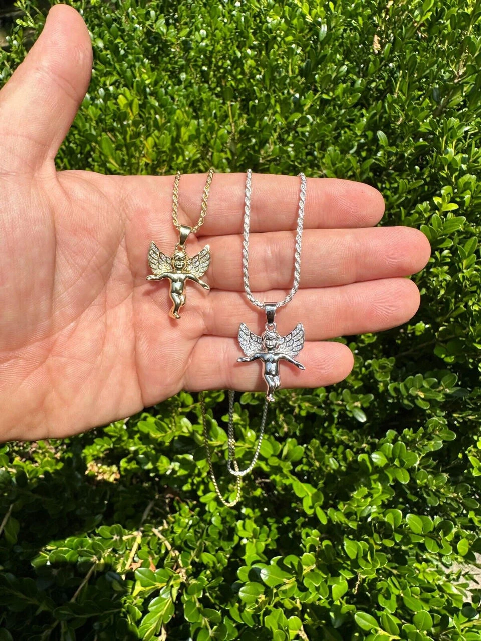 Micro Angel Pendant Iced CZ Solid 925 Silver Gold Plated Necklace Guardian Angel 21 Micro Angel Pendant Iced CZ Solid 925 Silver Gold Plated Necklace Guardian Angel - Image 19