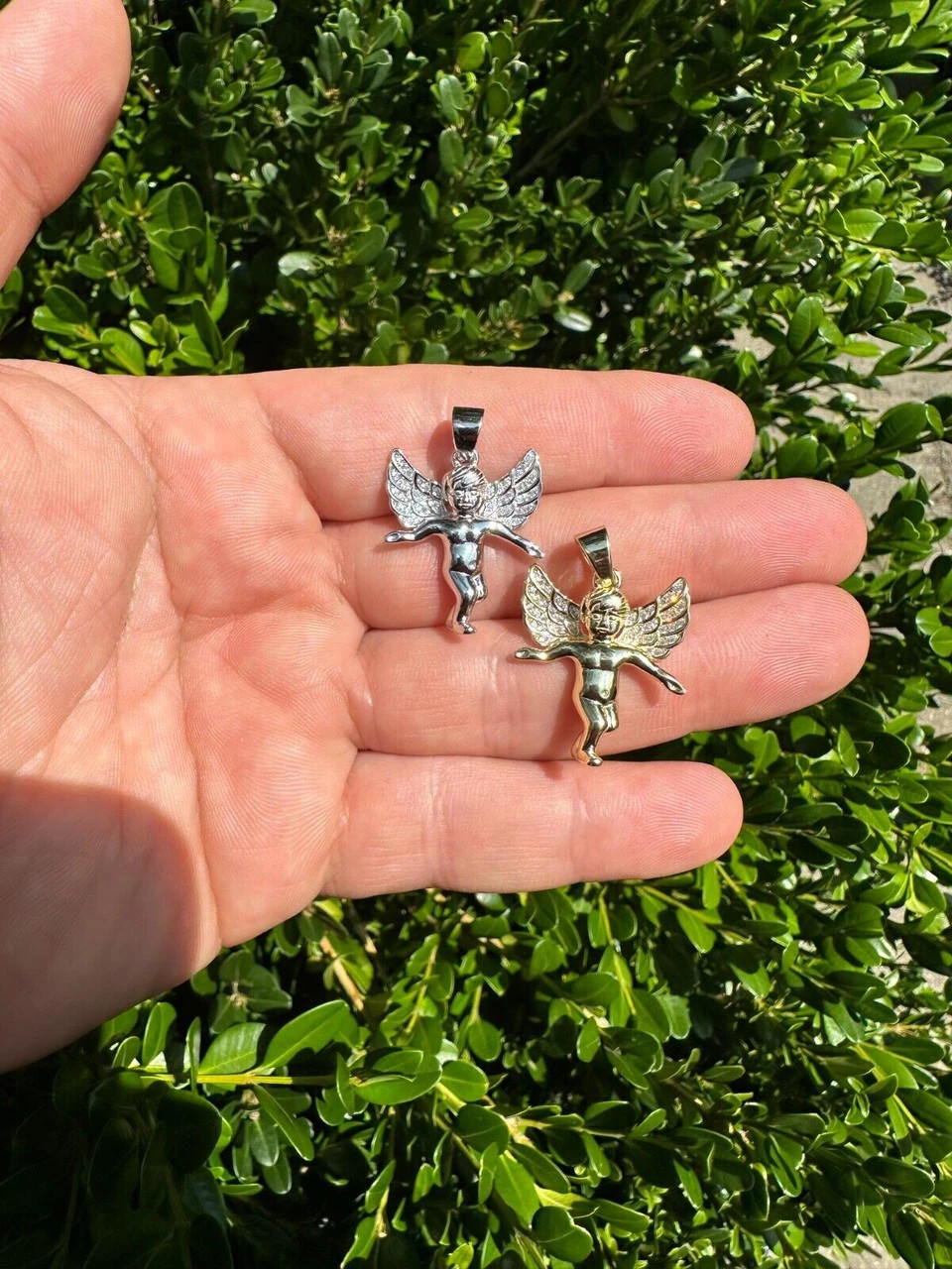 Micro Angel Pendant Iced CZ Solid 925 Silver Gold Plated Necklace Guardian Angel 16 Micro Angel Pendant Iced CZ Solid 925 Silver Gold Plated Necklace Guardian Angel - Image 14