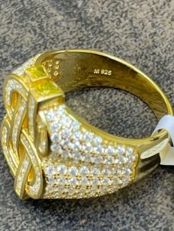 MOISSANITE 14k Gold Vermeil 925 Silver Dollar Sign Money Ring Pass Diamond Test 25 MOISSANITE 14k Gold Vermeil 925 Silver Dollar Sign Money Ring Pass Diamond Test -Harlem Bling Shop hip hop moissanite 14k gold vermeil 925 silver dollar sign money ring pass diamond test 08194.1664355360