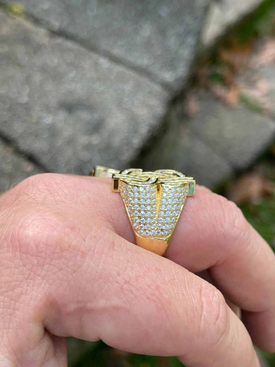 MOISSANITE 14k Gold Vermeil 925 Silver Dollar Sign Money Ring Pass Diamond Test 11 MOISSANITE 14k Gold Vermeil 925 Silver Dollar Sign Money Ring Pass Diamond Test - Image 9