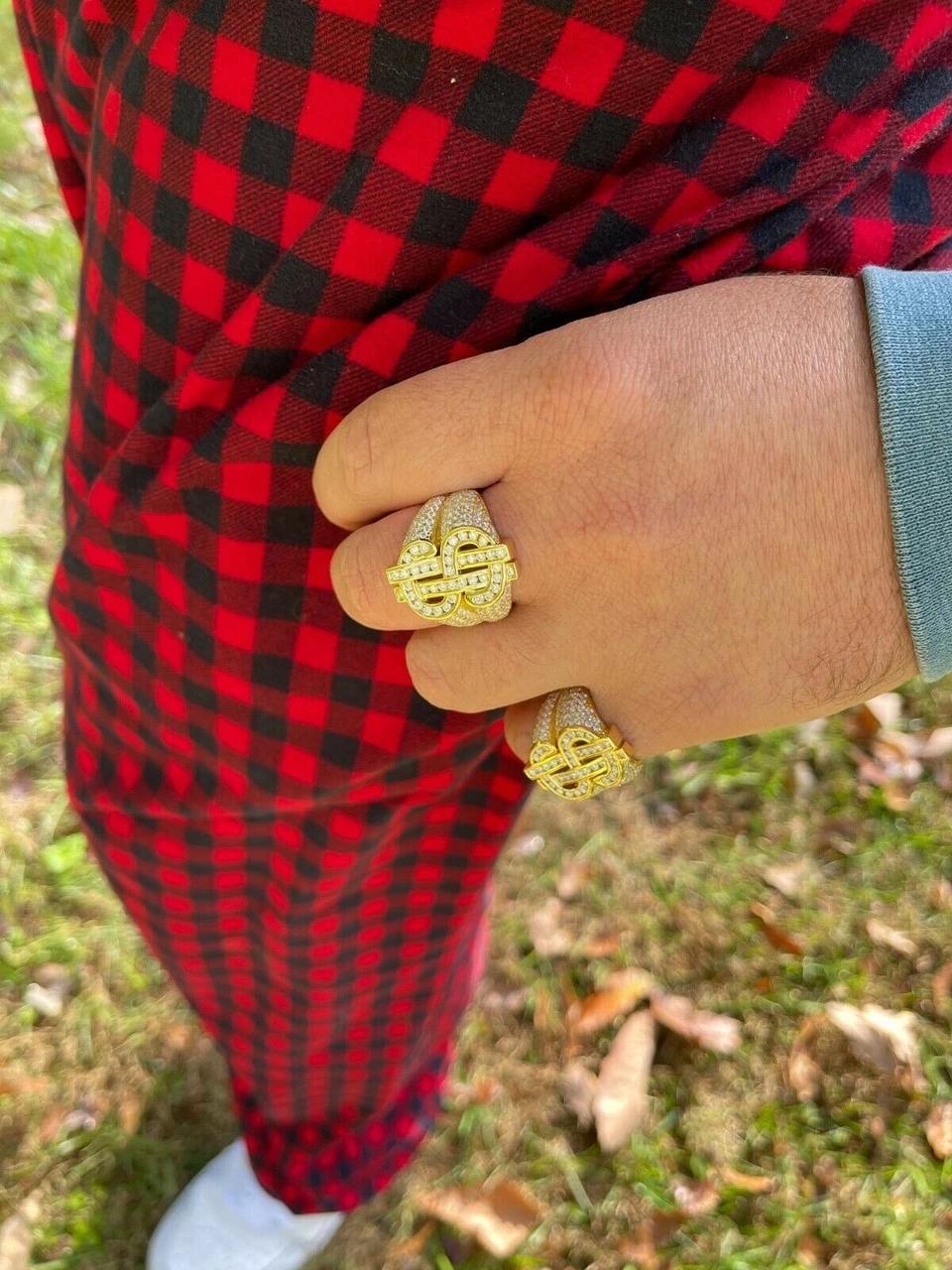 MOISSANITE 14k Gold Vermeil 925 Silver Dollar Sign Money Ring Pass Diamond Test 12 MOISSANITE 14k Gold Vermeil 925 Silver Dollar Sign Money Ring Pass Diamond Test - Image 10