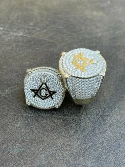 MOISSANITE 14k Gold Vermeil Masonic Ring Pass Diamond Test Pinky Hip Hop Mason 18 MOISSANITE 14k Gold Vermeil Masonic Ring Pass Diamond Test Pinky Hip Hop Mason -Harlem Bling Shop hip hop moissanite 14k gold vermeil masonic ring pass diamond test pinky hip hop mason 42181.1664361775