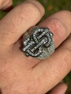 MOISSANITE 925 Silver Dollar Sign $ Money Ring Pass Diamond Tester Pinky Hip Hop -Harlem Bling Shop hip hop moissanite 925 silver dollar sign dollar money ring pass diamond tester pinky hip hop 41466.1664359640
