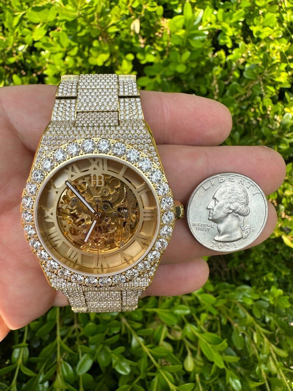 MOISSANITE Automatic Gold Skeleton Watch Mens Real Iced Hip Hop Passes Tester ✅ 16 MOISSANITE Automatic Gold Skeleton Watch Mens Real Iced Hip Hop Passes Tester ✅ - Image 14