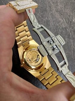 MOISSANITE Automatic Gold Skeleton Watch Mens Real Iced Hip Hop Passes Tester ✅ 30 MOISSANITE Automatic Gold Skeleton Watch Mens Real Iced Hip Hop Passes Tester ✅ -Harlem Bling Shop hip hop moissanite automatic gold skeleton watch mens real iced hip hop passes tester 97482.1684271273