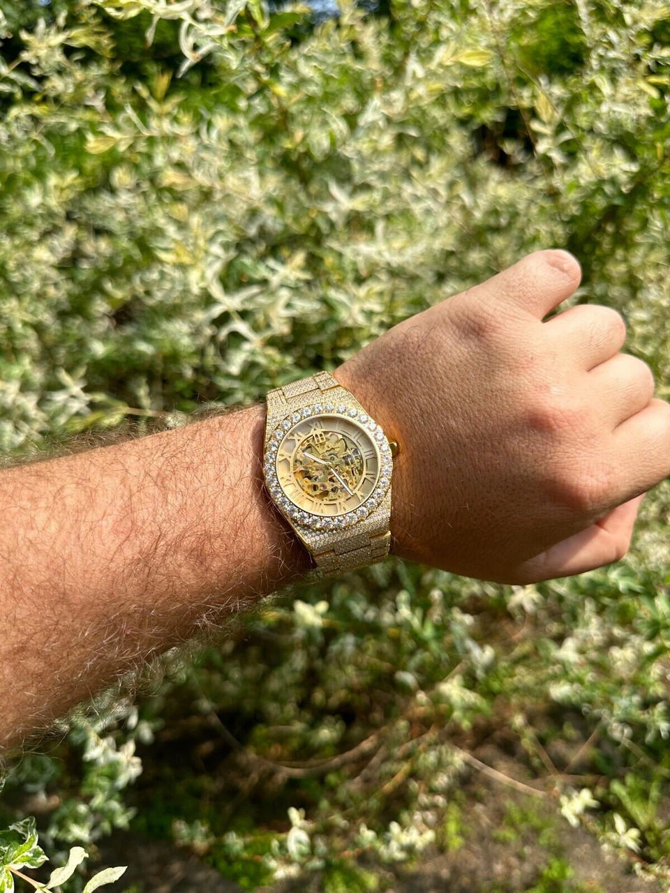 MOISSANITE Automatic Gold Skeleton Watch Mens Real Iced Hip Hop Passes Tester ✅ 4 MOISSANITE Automatic Gold Skeleton Watch Mens Real Iced Hip Hop Passes Tester ✅ - Image 2