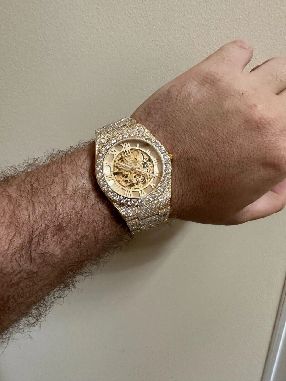 MOISSANITE Automatic Gold Skeleton Watch Mens Real Iced Hip Hop Passes Tester ✅ 20 MOISSANITE Automatic Gold Skeleton Watch Mens Real Iced Hip Hop Passes Tester ✅ - Image 18