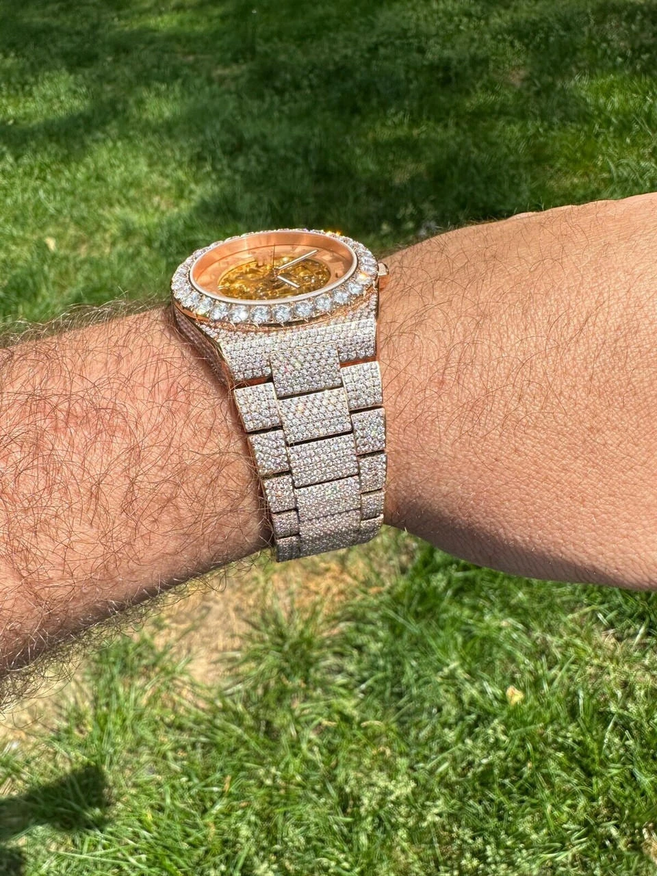 MOISSANITE Automatic Rose Gold Skeleton Watch Mens Real Iced Hip Hop PassTester 15 MOISSANITE Automatic Rose Gold Skeleton Watch Mens Real Iced Hip Hop PassTester - Image 13