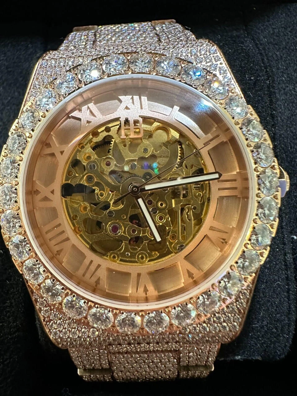 MOISSANITE Automatic Rose Gold Skeleton Watch Mens Real Iced Hip Hop PassTester 20 MOISSANITE Automatic Rose Gold Skeleton Watch Mens Real Iced Hip Hop PassTester - Image 18