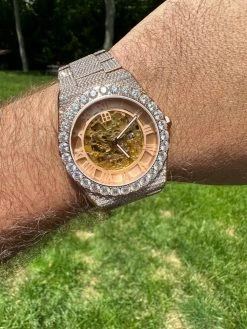 MOISSANITE Automatic Rose Gold Skeleton Watch Mens Real Iced Hip Hop PassTester 35 MOISSANITE Automatic Rose Gold Skeleton Watch Mens Real Iced Hip Hop PassTester -Harlem Bling Shop hip hop moissanite automatic rose gold skeleton watch mens real iced hip hop passtester 76207.1684271464