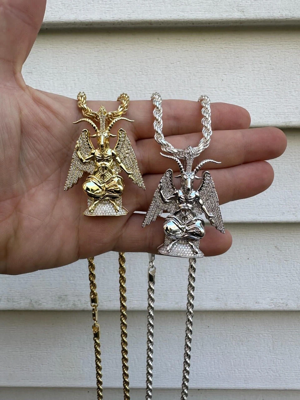 MOISSANITE Baphomet Pendant Iced Devil Goat Satan Pentagram Necklace 925 Silver 19 MOISSANITE Baphomet Pendant Iced Devil Goat Satan Pentagram Necklace 925 Silver - Image 17