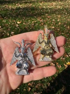 MOISSANITE Baphomet Pendant Iced Devil Goat Satan Pentagram Necklace 925 Silver 35 MOISSANITE Baphomet Pendant Iced Devil Goat Satan Pentagram Necklace 925 Silver -Harlem Bling Shop hip hop moissanite baphomet pendant iced devil goat satan pentagram necklace 925 silver 24056.1699328868