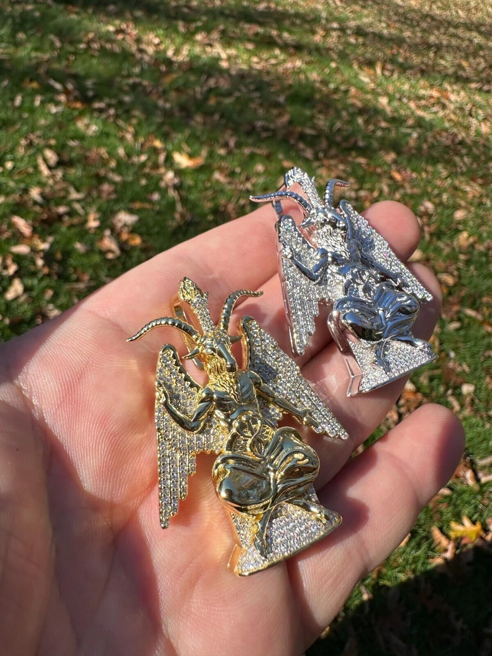 MOISSANITE Baphomet Pendant Iced Devil Goat Satan Pentagram Necklace 925 Silver 5 MOISSANITE Baphomet Pendant Iced Devil Goat Satan Pentagram Necklace 925 Silver - Image 3