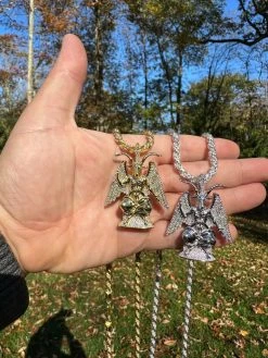 MOISSANITE Baphomet Pendant Iced Devil Goat Satan Pentagram Necklace 925 Silver 39 MOISSANITE Baphomet Pendant Iced Devil Goat Satan Pentagram Necklace 925 Silver -Harlem Bling Shop hip hop moissanite baphomet pendant iced devil goat satan pentagram necklace 925 silver 64831.1699328800