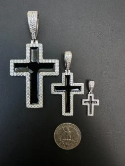 MOISSANITE Cross Pendant Iced Necklace Black Enamel Real 925 Silver 3 Sizes 34 MOISSANITE Cross Pendant Iced Necklace Black Enamel Real 925 Silver 3 Sizes -Harlem Bling Shop hip hop moissanite cross pendant iced necklace black enamel real 925 silver 3 sizes 08517.1694654968