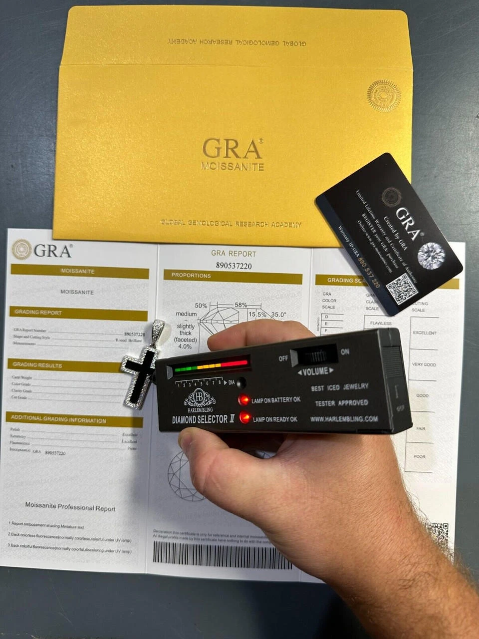 MOISSANITE Cross Pendant Iced Necklace Black Enamel Real 925 Silver 3 Sizes 9 MOISSANITE Cross Pendant Iced Necklace Black Enamel Real 925 Silver 3 Sizes - Image 7