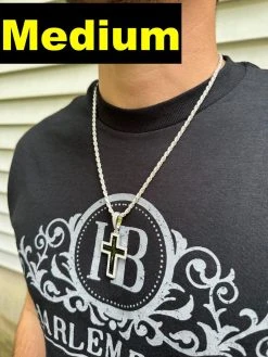 MOISSANITE Cross Pendant Iced Necklace Black Enamel Real 925 Silver 3 Sizes 33 MOISSANITE Cross Pendant Iced Necklace Black Enamel Real 925 Silver 3 Sizes -Harlem Bling Shop hip hop moissanite cross pendant iced necklace black enamel real 925 silver 3 sizes 92150.1694654882