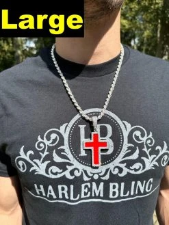 MOISSANITE Cross Pendant Iced Necklace Blood Red Enamel Real 925 Silver 3 Sizes 24 MOISSANITE Cross Pendant Iced Necklace Blood Red Enamel Real 925 Silver 3 Sizes -Harlem Bling Shop hip hop moissanite cross pendant iced necklace blood red enamel real 925 silver 3 sizes 56888.1694654954