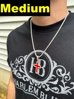 MOISSANITE Cross Pendant Iced Necklace Blood Red Enamel Real 925 Silver 3 Sizes 26 MOISSANITE Cross Pendant Iced Necklace Blood Red Enamel Real 925 Silver 3 Sizes -Harlem Bling Shop hip hop moissanite cross pendant iced necklace blood red enamel real 925 silver 3 sizes 67408.1694654920