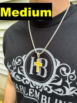 MOISSANITE Cross Pendant Iced Necklace Yellow Enamel Real 925 Silver 3 Sizes 26 MOISSANITE Cross Pendant Iced Necklace Yellow Enamel Real 925 Silver 3 Sizes -Harlem Bling Shop hip hop moissanite cross pendant iced necklace yellow enamel real 925 silver 3 sizes 69623.1694654889