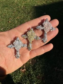 MOISSANITE Cross W. Rose Thorns Pendant Iced Necklace Real 925 Silver / 14k Gold 38 MOISSANITE Cross W. Rose Thorns Pendant Iced Necklace Real 925 Silver / 14k Gold -Harlem Bling Shop hip hop moissanite cross w rose thorns pendant iced necklace real 925 silver 14k gold 57773.1704266783