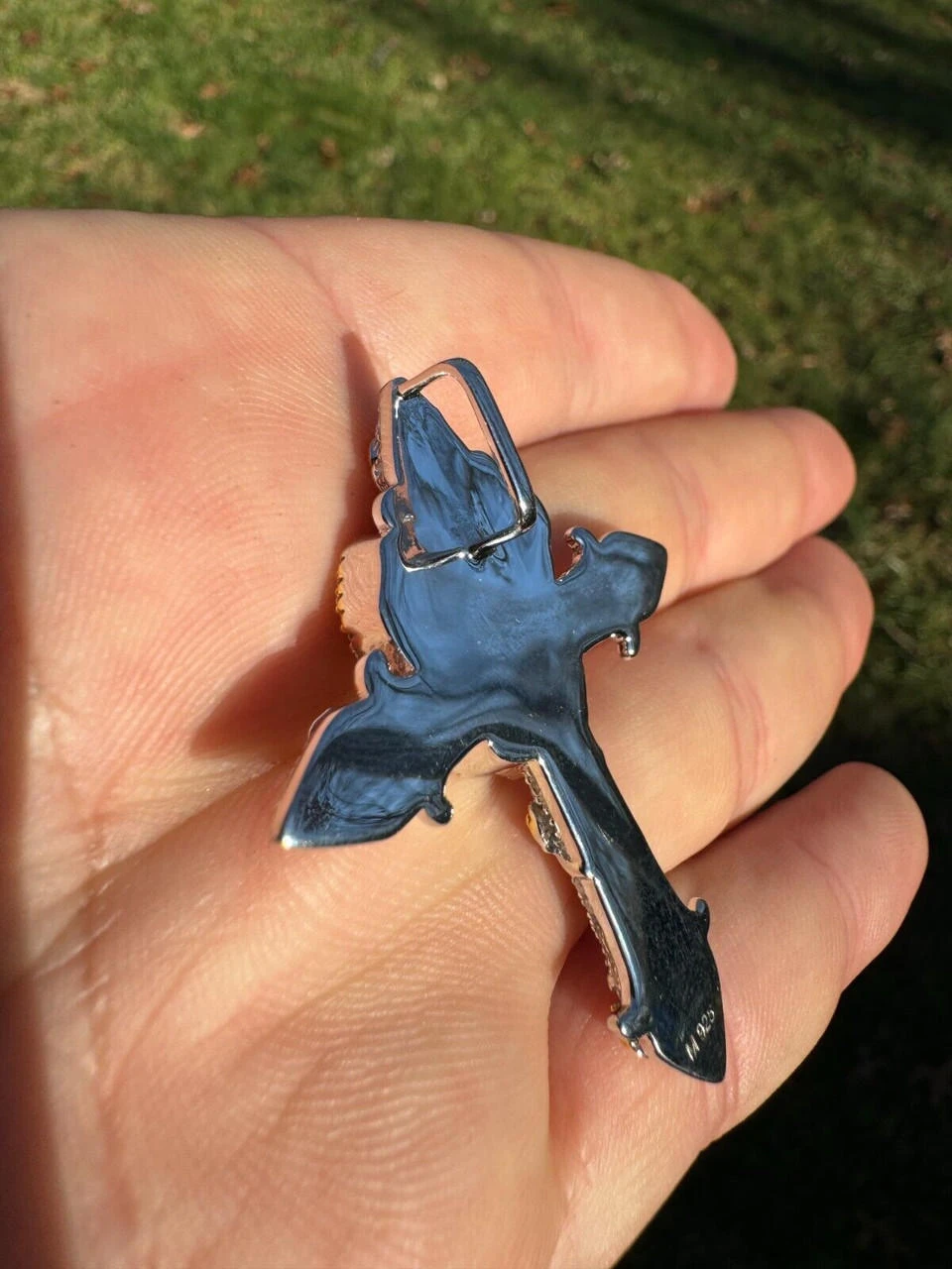 MOISSANITE Cross W. Rose Thorns Pendant Iced Necklace Real 925 Silver / 14k Gold 20 MOISSANITE Cross W. Rose Thorns Pendant Iced Necklace Real 925 Silver / 14k Gold - Image 18